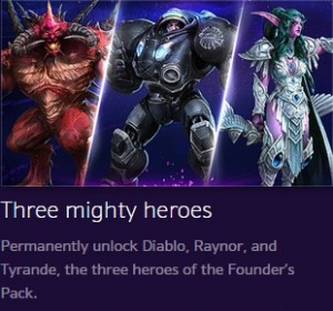 heroes of the storm founder's pack free heroes